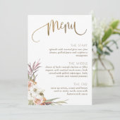 Groen met elegante menu-/plaatskaart gedroogd palm menu (Staand voorkant)