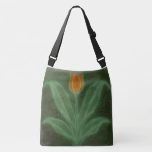 Groen met gele Tulip Crossbody Tas