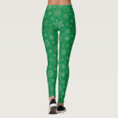 Groen met gouden sneeuwvlokken leggings (Achterkant)