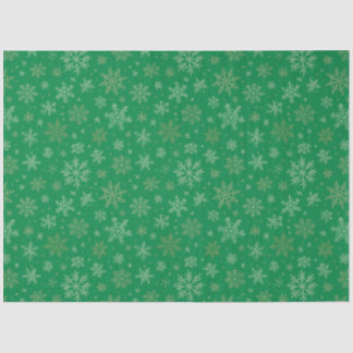 Groen met gouden sneeuwvlokken tissuepapier