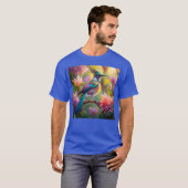 Groen met kop Jay Fantasy Bird T-shirt (Voorkant volledig)