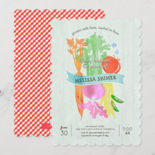 Groen met Love Garden Baby shower Invitation Kaart