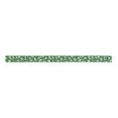 Groen met Tiny White Flowers Grosgrain Lint (Voorkant)
