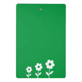 Groen met Witte Bloemen, Gepersonaliseerd Mini Klembord (Achterkant)