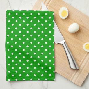 Groen met Witte Polka Dots Theedoek