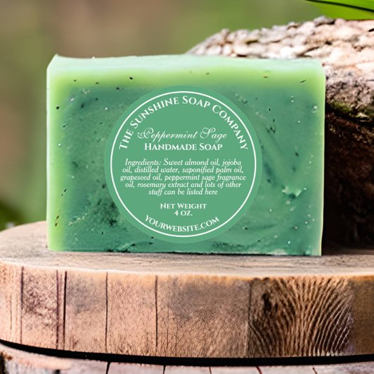  groen met witte zeep ronde sticker