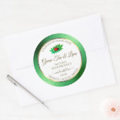 Groen metaal Glitter White Product Label Ladybug (Envelop)