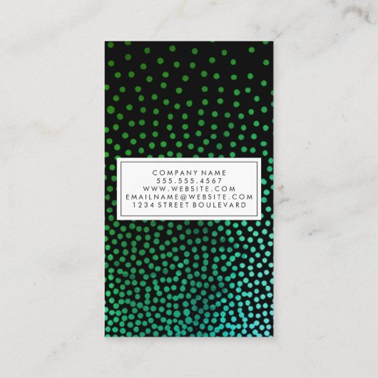 Groen Metallic Spikkelpatroon Visitekaartje (Achterkant)