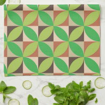 Groen Midden Eeuw Modern Geometrisch patroon