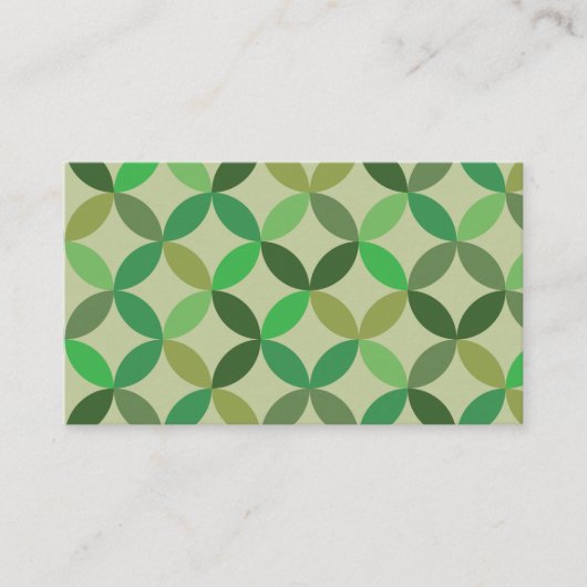 Groen Midden Eeuw Modern Geometrisch Visitekaartje (Voorkant)