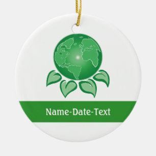 Groen, milieuvriendelijk keramisch ornament
