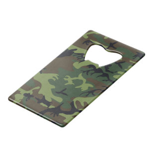 Groen militair bos camouflagepatroon kredietkaart flessenopener