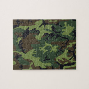 Groen militair camouflagepatroon voor bosgebieden legpuzzel