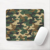 Groen Militair Retro Camouflage Stencil Monogram Muismat (Met muis)