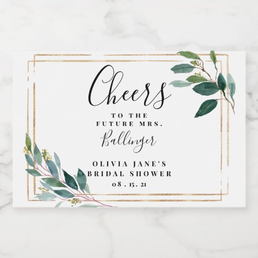 Groen Mini Mousserende Wijn Label, Vrijgezellenfee Sparkling Wijnetiket (Enkel label)