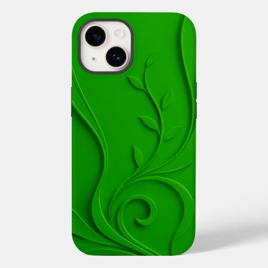 Groen Minimaal Bladontwerp Case-Mate iPhone Case (Achterkant)