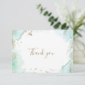 Groen minimalistisch Baby shower Bedankkaart (Staand voorkant)