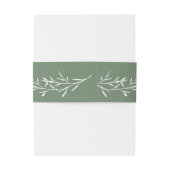 Groen Minimalistisch Boho Botanisch Script Monogra Uitnodigingen Wikkel (Achterkant Voorbeeld)
