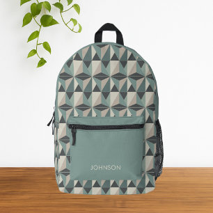 Groen minimalistisch modern geometrisch patroon bedrukte rugzak