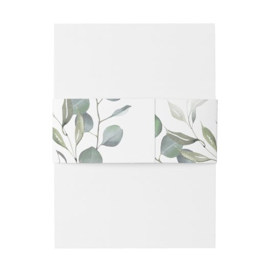 Groen minimalistisch script bruiloft uitnodiging uitnodigingen wikkel (Achterkant Voorbeeld)