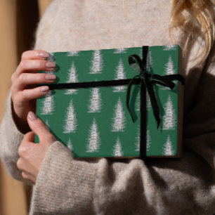 groen minimalistische sparren vrolijk kerstfeest cadeaupapier