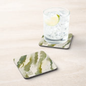 Groen modern Abstract kunstmonogram Onderzetter (Rechterzijde)