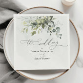 Groen Modern Chique Minimalistische Bruiloft Servet