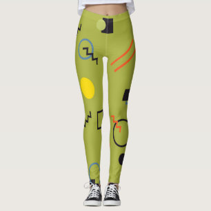 Groen, modern, cool, trendy, urban, Memphis patroo Leggings
