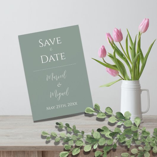 Groen Modern Elegant Eenvoudig Save The Date