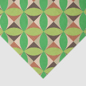 Groen modern geometrisch patroon in het midden van tissuepapier (Detail)