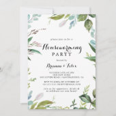 Groen Modern Kalligrafie Housewarming Party Kaart (Voorkant)