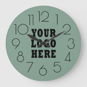 Groen modern minimalistisch bedrijfslogo grote klok