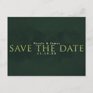 GROEN Moderne Chic SAVE THE DATE Trouw Huwelijksaa Briefkaart