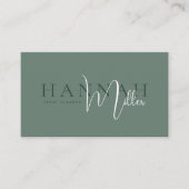 Groen | Moderne minimalistische QR-code voor legan Visitekaartje (Voorkant)