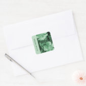 Groen monochromatisch Blooms Floral Envelope Seal Vierkante Sticker (Envelop)