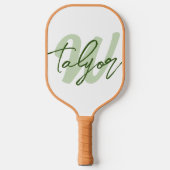 Groen monogram aangepaste naam en initiaal pickleball paddle (Voorkant)