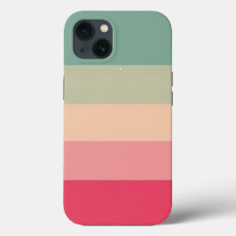 Groen Monogram - ColorBlock Horizontale Streep Roz iPhone 13 Hoesje