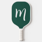 Groen monogram elegant script Emerald Green Pickleball Paddle (Voorkant)