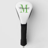 Groen monogram Initiaal en naam op maat Golfheadcover (Voorkant)