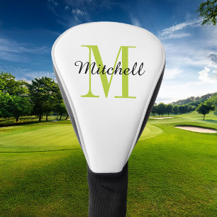 Groen monogram Initiaal en naam op maat Golfheadcover