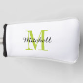 Groen monogram Initiaal en naam op maat Golfheadcover (Voorkant)