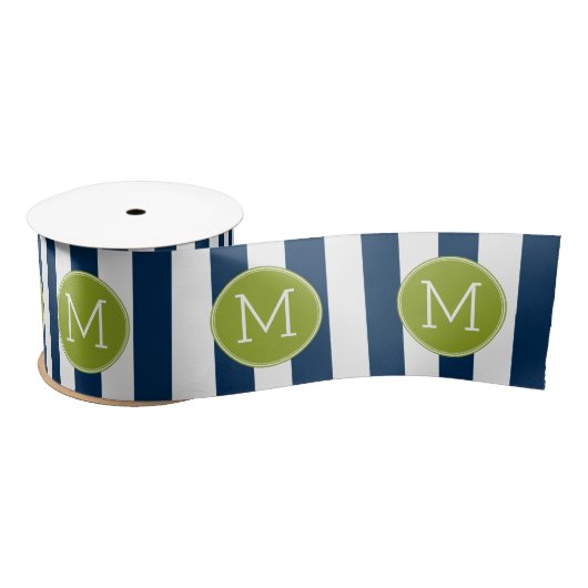Groen monogram marinespion en witte stripper lint (Spoel)