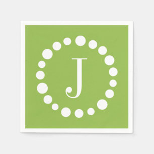 Groen monogram past J Initiaal Paper Napkins aan Servet