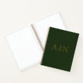 Groen monogram schets kunst Notitieboek cadeau (Binnen)