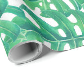 Groen monster een patroon van tropische bladeren o cadeaupapier (Rol Hoek)