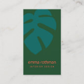 Groen monstera Tropisch Leaf Interior Design Visitekaartje (Voorkant)