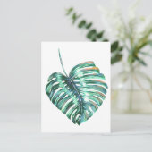 Groen monsterpalm tropisch briefkaart (Staand voorkant)