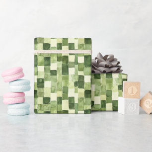 Groen Mozaïek Patroon Waterverf Style Gifting Cadeaupapier