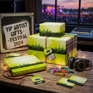 Groen Muziekfestival Silhouette Concert Publiek Cadeaupapier