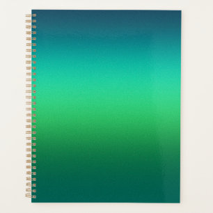 Groen naar Teal Verlopend Spiraal Notebook Modern Planner